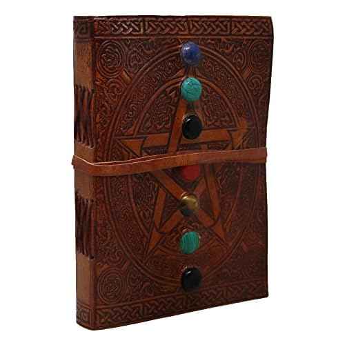 18 cm Star Stone 3D Emboss Leather Blank Book grimoire leather journal book of shadows spell book leather diary journal notebook sketchbook gift for artists