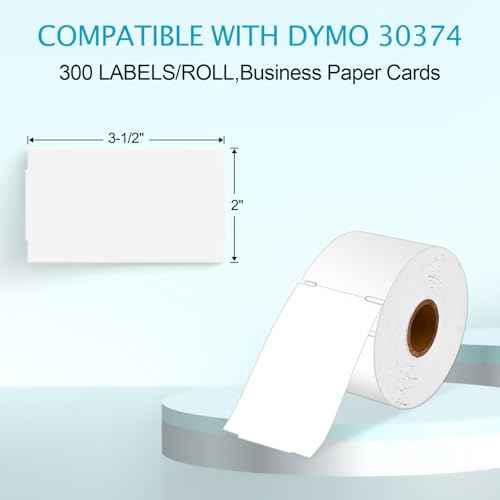 Labelwriter 30374 Business/Appointment Cards 2 x 3 1/2 Labels Stock White Non-Adhesive Compatible for DYMO LW Printers, [5 Rolls, 300 Label/Roll]