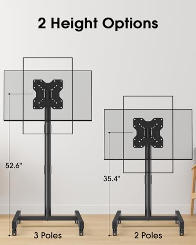 Xyndyx Rolling TV Stand 13-50 Inch TV/Monitor with 50mm Pole, 88 lb Capacity