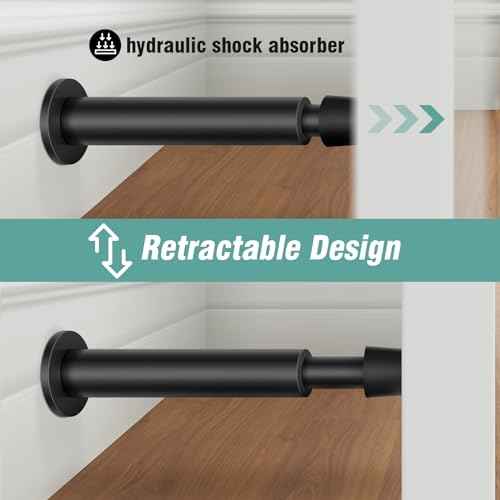 KOLAKO 20 Pack Black Door Stops - Spring Door Stop, 4.4 Inch Doorstop, Wall Protector