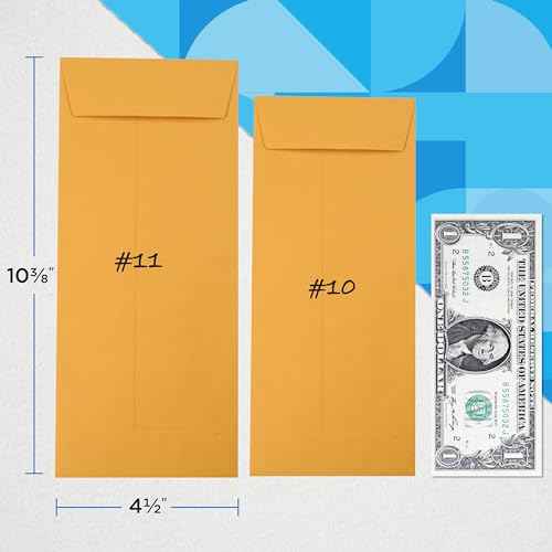 Guardian #11 Paper Shipping Policy Envelopes with Gummed Flaps, Pack of 500 Blank Envelopes for Documents, Statements, Legal Papers, Reports, Invoices, and More, 4 ¨ö Inches x 10 ¨ü Inches, Brown