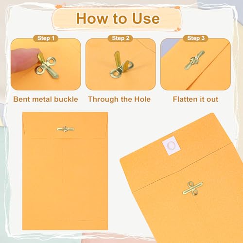300 Pcs 5x7 Inch Manilla Envelopes with Gummed Clasp Closure - Reinforced, Secure Seal