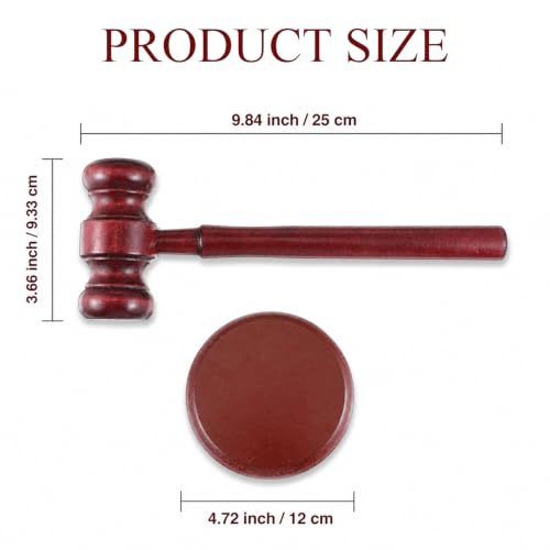 Wooden Judge Gavel and Sound Block Set - Handcrafted Legal Ceremony Tool