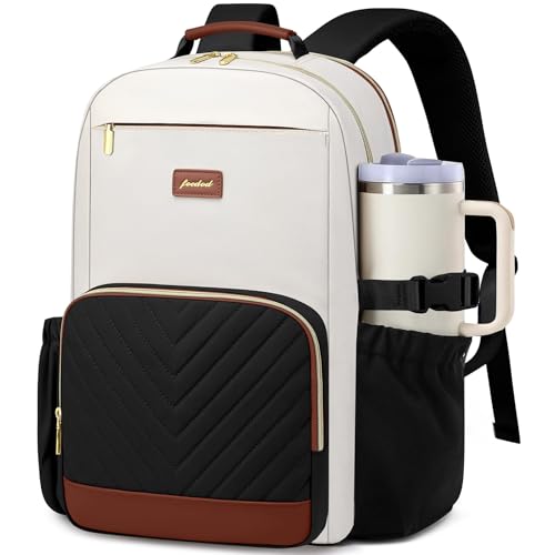 Laptop Backpack for Women Bookbag: 15.6 inch Work School Backpacks with Pouch Pocket for Large Capacity Cup & USB Charger College Book Bag Travel Business Nurse Teacher Bookbags Anti-theft Back Pack
