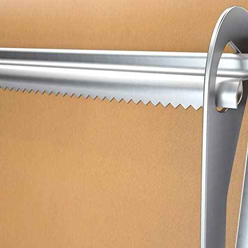 HFS(R) 18" Kraft Paper Roll Holder & Dispenser Carbon Steel Wall Mounted or Table Top with Cutter Bar Ideal for Cafe Artist Studio Office Kitchen
