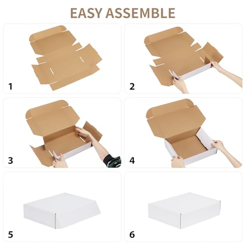 75 Pack Small Shipping Boxes 6x4x2 White Corrugated Cardboard Mailer for Packing & Mailing