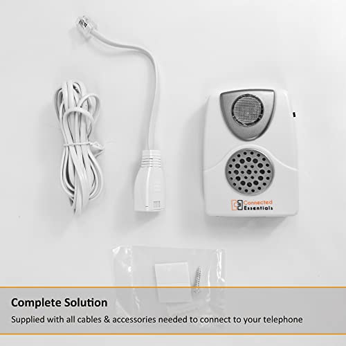 Telephone Ringer Amplifier with Flashing Light for Landline Phones and BT Digital Voice, Wall Mountable, up to 105dB - CEA-40 by Connected Essentials