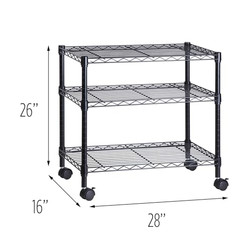 Honey-Can-Do 3-Tier Media Cart CRT-09693 Black