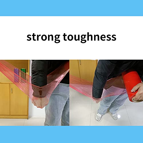 Red Stretch Wrap Plastic Roll 12”×1000ft 80 Gauge Storage for Packing