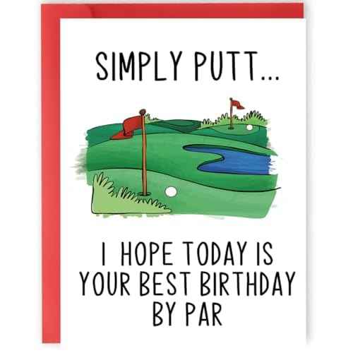 YiKaLus Funny Golf Birthday Card for Men, Snoopy Sports Bday Gifts for Dad Uncle Husband Brother, I Hope Today Is Your Best Birthday By Par