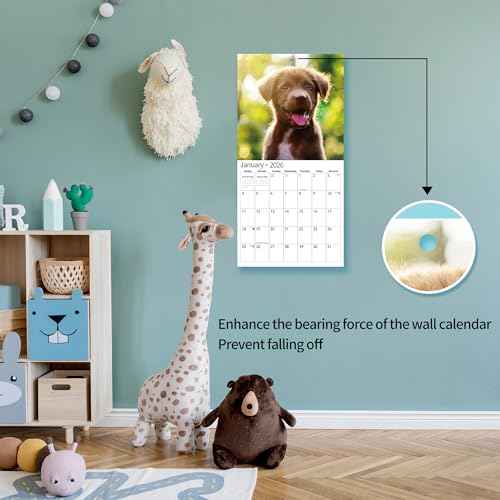 2026 Wall Calendar,Calendar 2026, November 2025 - December 2026, Wall Calendar Puppy Dog, 12" x 24" Opened,Full Page Months Thick & Sturdy Paper for Calendar Organizing & Planning
