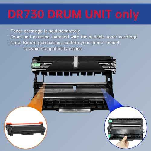 DR730 Drum Unit Replacement for Brother DR730 DR-730 Drum Unit Compatible with HL-L2350DW HL-L2395DW HL-L2390DW HL-L2370DWXL DCP-L2550DW MFC-L2750DW MFC-L2710DW Brother Mono Laser Printers