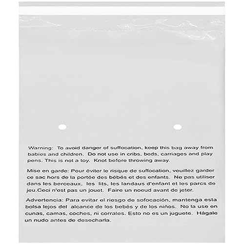 24" X 24¡± (5 Count) Self Seal Clear Poly Bags with Suffocation Warning for Packaging, Shipping, FBA Storage - Permanent Adhesive