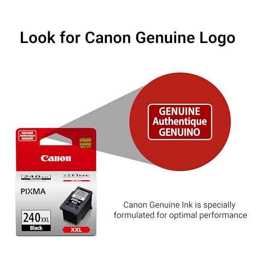 Canon PG-240 XXL Genuine Black Ink Cartridge, Compatible with MG2120/3120/4120, MX512/432/472/372/392/522/532/452, MG2220/3220/4220/3520/3620, TS5120