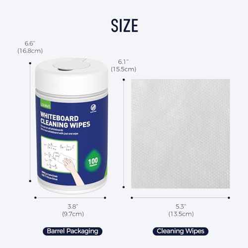 Loukin Whiteboard Cleaning Wipes, Dry Erase Board Cleaning Wipes, Non-toxic White board Wipes, 100 Wipes per Canister