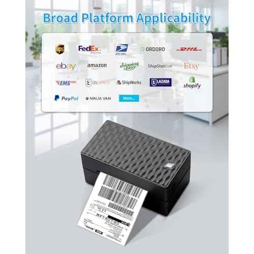 Thermal Label Printer, 4x6 Shipping Label Printer for Small Business, Bluetooth Label Printer for Shipping Packages, Compatible with iOS, Android, Windows, Mac, UPS, USPS - Black