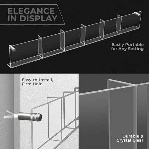 Acrylic Brochure Holder Wall Mount - Aesthetic Design, Optimized Shape, Pamphlet Holder Wall Mount - Perfect for Flyer Stand, Wall Brochure Holder - Ideal for Shop Owners & Professionals (4 Pockets)