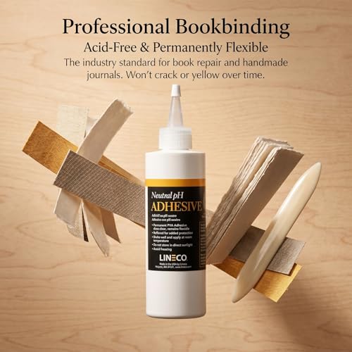 Lineco Neutral pH Acid-Free All-Purpose Glue, White, 8 oz, 1 Pack