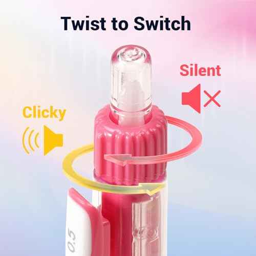 WRITECH Retractable Gel Ink Pens: 0.5mm Black-Ink Switch Between Silent and Clicky Soft Grip Fine Point Pen for Journaling Smooth Writing Quick-dry No Bleed 10ct