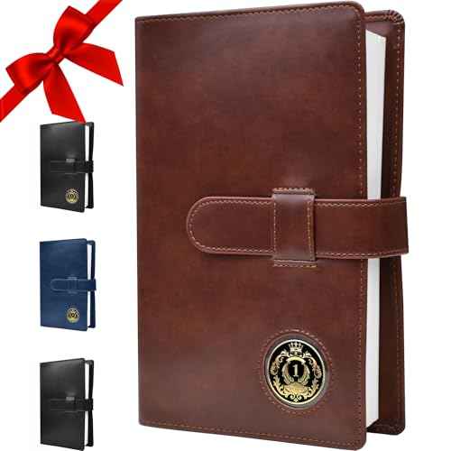 GALILEO¢ç Single AA Big Book Cover | PU Leather AA Book Covers for Hardcover | Medallion Holder | AA Gift | Alcoholics Anonymous | Premium Design (Plain/Coin Pocket/Brown)