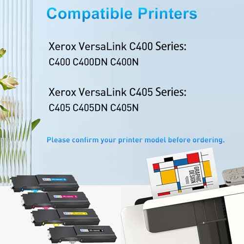 VersaLink C400 C405 Toner Cartridge Replacement for Xerox 106R03512 106R03513 106R03514 106R03515 for Xerox VersaLink C400N C400DN VersaLink C405N C405DN Printer (B/C/M/Y, 4-Pack)
