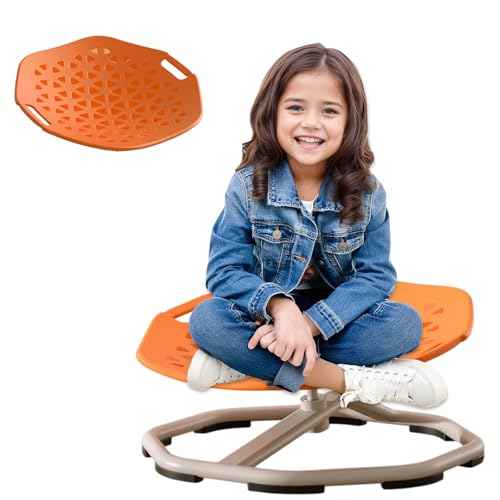 Sensory Spinning Chair - Swivel Chair for Autistic, Autism Spinning Chair with Handle (Orange)