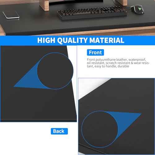 AKOZLIN Office Desk Pad Table Pad Blotter Protector TPU Surface Waterproof Mouse Pad Desk Writing Mat with Full Lip No Smell 29.5"x 17.7"