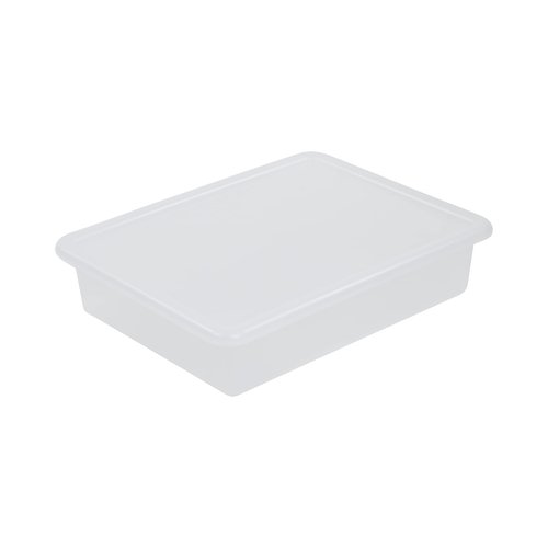 ECR4Kids Letter Size Tray with Lid, Storage Bin, Clear, 10-Piece