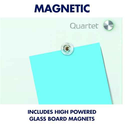 Quartet Magnetic Glass Dry Erase White Board, 48''W x 36''H Whiteboard, Infinity Frameless Mounting, White Surface (G4836W)