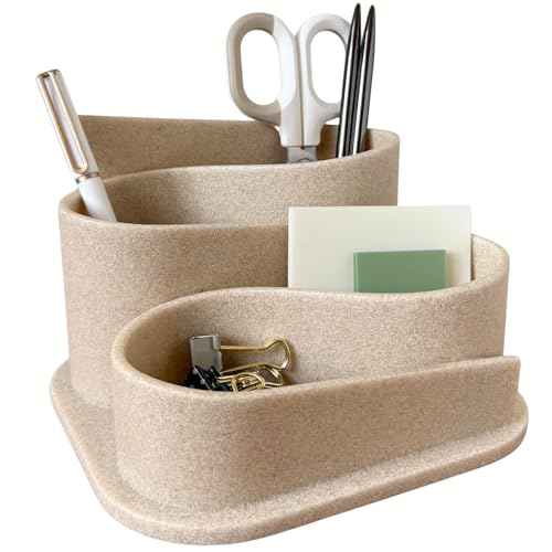 OAKOA Aesthetic Desk Accessories & Workspace Organizers - Cute Desk Organizer Pen Holder for Desk Aesthetic Office Supplies - Modern Pencil Holder - Boho Office Decor
