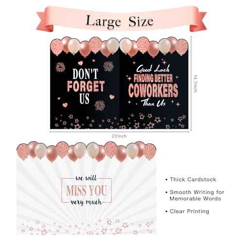 Large Good Luck Finding Better Coworkers Than Us Farewell Greeting Card£¬Rose Gold Jumbo We Will Miss You Goodbye Good Luck Retirement Going Away Card for Coworker Friend£¬Gifts for Colleague Leaving