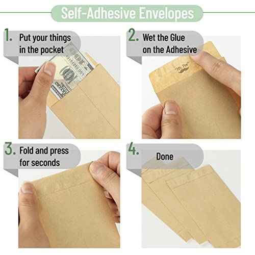 Mr. Pen- Money Envelopes, 100 Pack, 6.5" x 3.5", Cash Saving Challenge, Small Money Budgeting Envelopes, Brown
