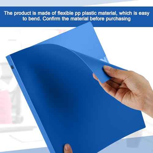 Skyygemm 12 Pcs 1 Inch 3 Ring Plastic Binder Flexible Binders Bulk Fits Letter Size 8.5'' x 11'' Paper Holds up to 225 Sheets with 1 Pockets Versatile Binder for School Office Home (Blue)