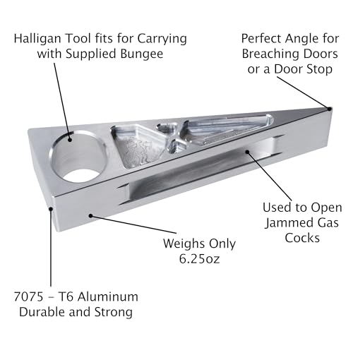 Dino Force Firefighter Wedge ? 7075 Aluminum with Bungee, Built for Durability and Efficiency - Made in USA