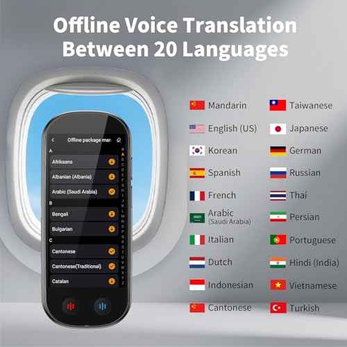 Language Translator Device No WiFi Needed, 2025 Upgraded AI Translator, 150+ Languages Instant Two Way Vioce Translator, Online/Offline/Recording/Photo/Text Translation for Business Learning Travel