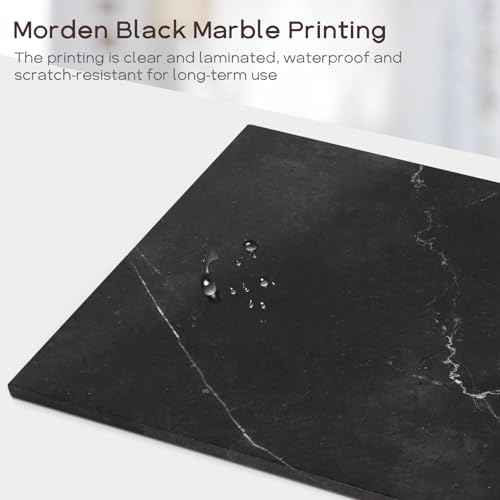 Dry Erase Board for Wall, 24'' x 18'' Decorative Magnetic Magent Board, White Board, Display Board for Home Office Decor - Black Marble