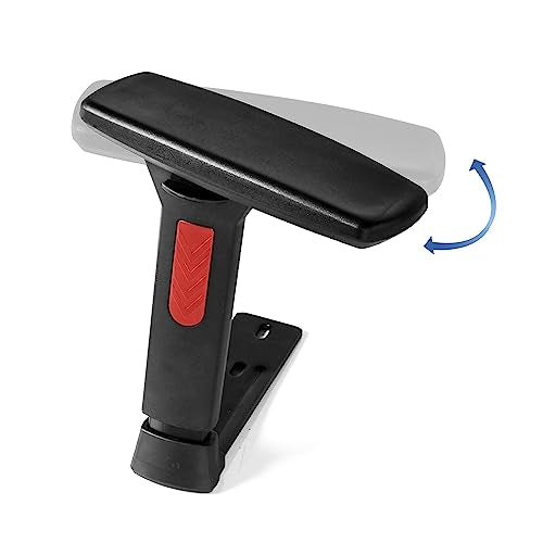 Frassie Height Adjustable Gaming Chair Armrest Pair Boss Chair Arms Set Replacement (Red)