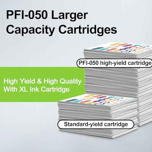 PFI-050 PFI050 Pigment Ink Tank Set 4 Pack Ink Cartridge Replacement for Canon PFI050 PFI 050 PFI-050 Ink Bottle for ImagePROGRAF TC-20 TC-20M (Black Cyan Magenta Yellow)