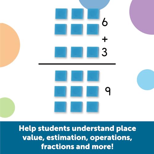 Learning Resources Base Ten Blocks Smart Pack - Place Value Math Manipulatives Set for Classroom & Homeschool
