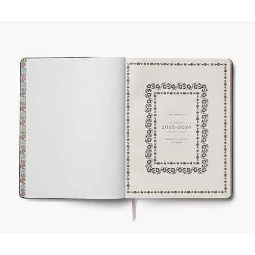 RIFLE PAPER CO. 2026 Gracie 12-Month Academic Planner, Aug. 2025 - July 2026, Thread-Stitch Binding, 9.62" L x 7.18" W, Metallic Gold Foil Accents, Monthly Pages & Note Section