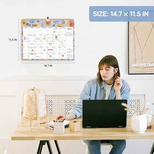 2026 Calendar, 18-Month Wall Calendar from Jan 2026 to Jun 2027, 11.5" x 14.7", Spiral Binding Hanging Monthly Calendar with Twin-Wire Binding, Perfect for Home or Office - Botanic Whimsy
