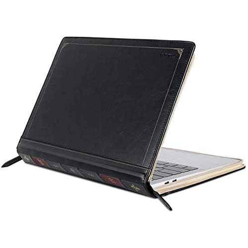 MOSISO Compatible with MacBook Pro 16 inch Case 2025-2021 M4 A3403 A3186 M3 A2991 M2 A2780 M1 A2485/2019 2020 A2141,PU Leather Laptop Sleeve Vintage Retro Zippered Portfolio Protective Cover,Black