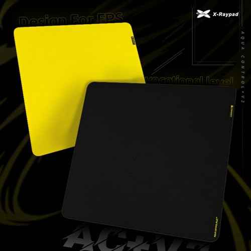 X-Raypad Aqua Control Plus Yellowbee & Blackbee AC+ V2 Gaming Mousepad, Consistent X and Y Glide, Designed for Fps Players with Low DPI Requirements (AC+ v2 Yelllowbee, 900 * 400 * 4mm)