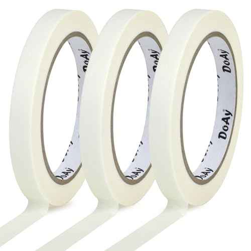 3 Pack White Masking Tape - Painters Tape 0.50 Inch Wide - Multi-Surface, Water Resistant, Indoor & Outdoor Use - 270FT Total - Artist Tape for Paint, Wall, Watercolor (#4010)