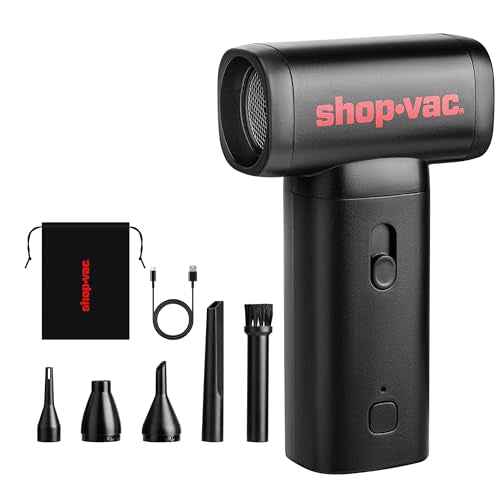 Shop-Vac Electric Air Duster, 100000RPM Cordless Air Blower with Brushless Motor, Rechargeable and Variable Speed Dust Blower for Computer, Keyboard, House, Outdoor and Car