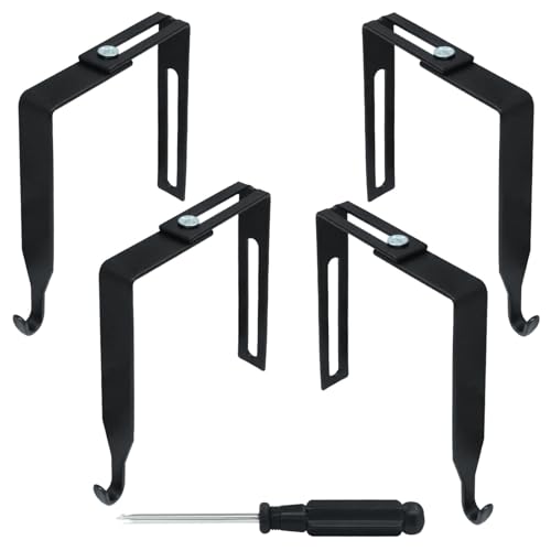 Vibedor 4 Pack Adjustable Cubicle Hangers Black Fits 1-3/8" to 3-1/2" Thick Partitions