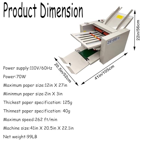 Banfluxion Digital Paper Folding Machine 110V - Automatic Desktop Document Folder with 4 Trays, Adjustable Speed, Manual & Auto Feed