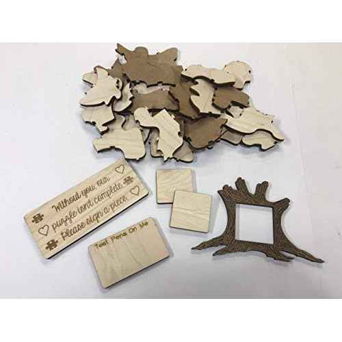50pc Blank Wedding Tree Puzzle Guest Book Alternative. Add Your Own Personalization. A Great Guest Book Idea for a Wedding Reception, Birthday, Baby Shower, Anniversary or Any Event/Party.