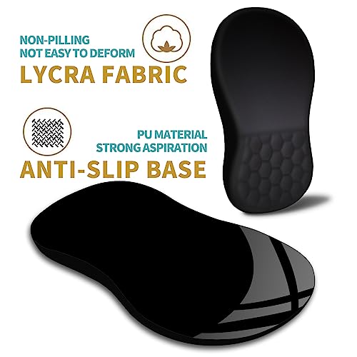 Hokafenle HK001 Ergonomic Wrist Support Mouse Pad with Massage Bumps, Memory Foam, Non-Slip PU Base, 12x8 inch, Black