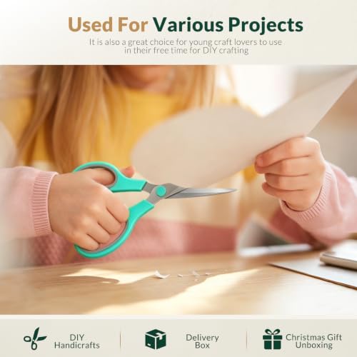 YANLIFY 8.5 Inch All-Purpose Craft Scissors 3-Pack with Soft Grip for Office, Sewing, Crafts (Green Gray, Purple Gray, Gray Orange)